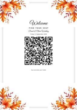 Autumn check-in barcode sign sample