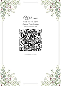 Berry check-in barcode sign sample