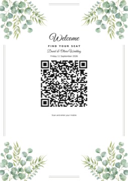Eucalyptus check-in barcode sign sample