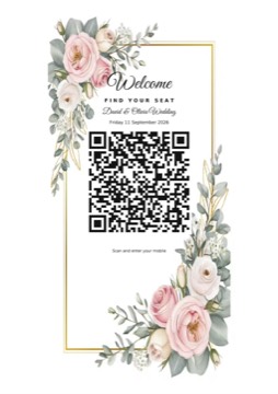 Flower 1 check-in barcode sign sample