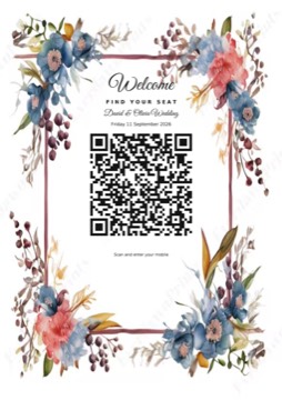 Flower 10 check-in barcode sign sample