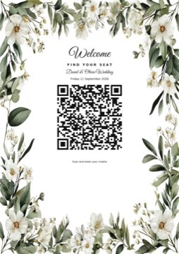 Flower 11 check-in barcode sign sample