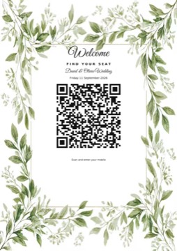 Flower 12 check-in barcode sign sample