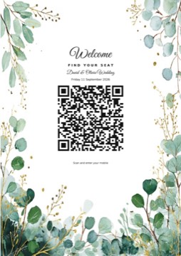 Flower 14 check-in barcode sign sample
