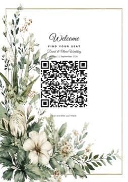 Flower 15 check-in barcode sign sample