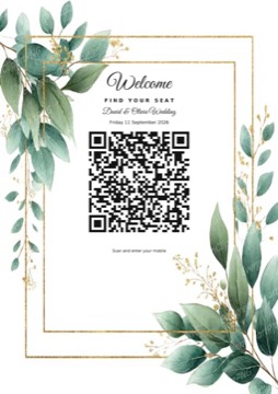 Flower 17 check-in barcode sign sample