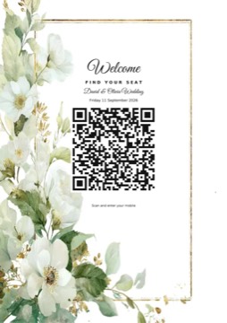 Flower 18 check-in barcode sign sample