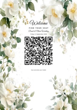 Flower 19 check-in barcode sign sample
