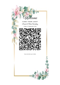 Flower 3 check-in barcode sign sample