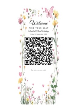 Flower 4 check-in barcode sign sample