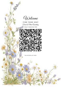 Flower 5 check-in barcode sign sample