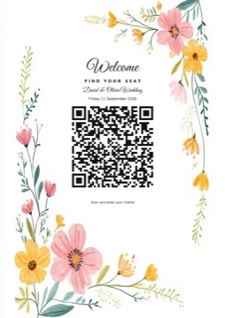 Flower 6 check-in barcode sign sample