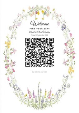 Flower 7 check-in barcode sign sample