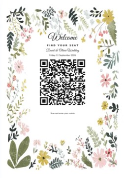Flower 8 check-in barcode sign sample