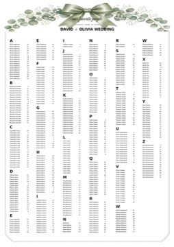 Ribbon Bow guest name list sample